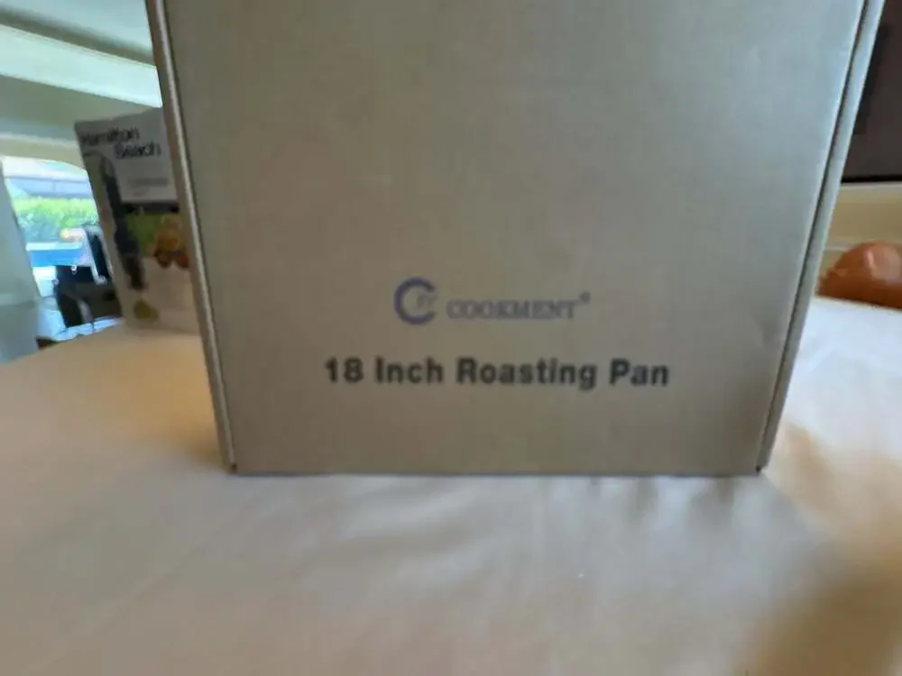 JY Cookment Granite Roasterware 18 Inch Roasting Pan Fit for 18lb Turkey